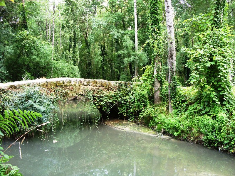 Stenen bruggetje met open riool