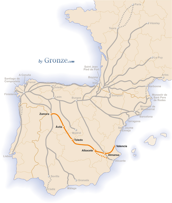 Mapa Camino Levante Santiago